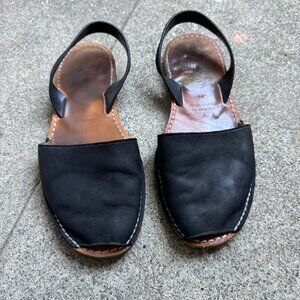 Mibo Avarcas Women's Classics Black Leather Slingback Sandals - 41